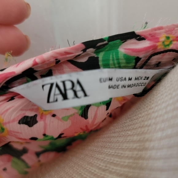 Zara Floral Long Sleeve Blouse M - Picture 11 of 11